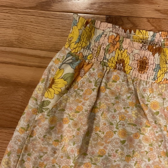 American Eagle High-Waist Wide Leg Floral Pants - Yellow cotton linen large - Picture 11 of 14